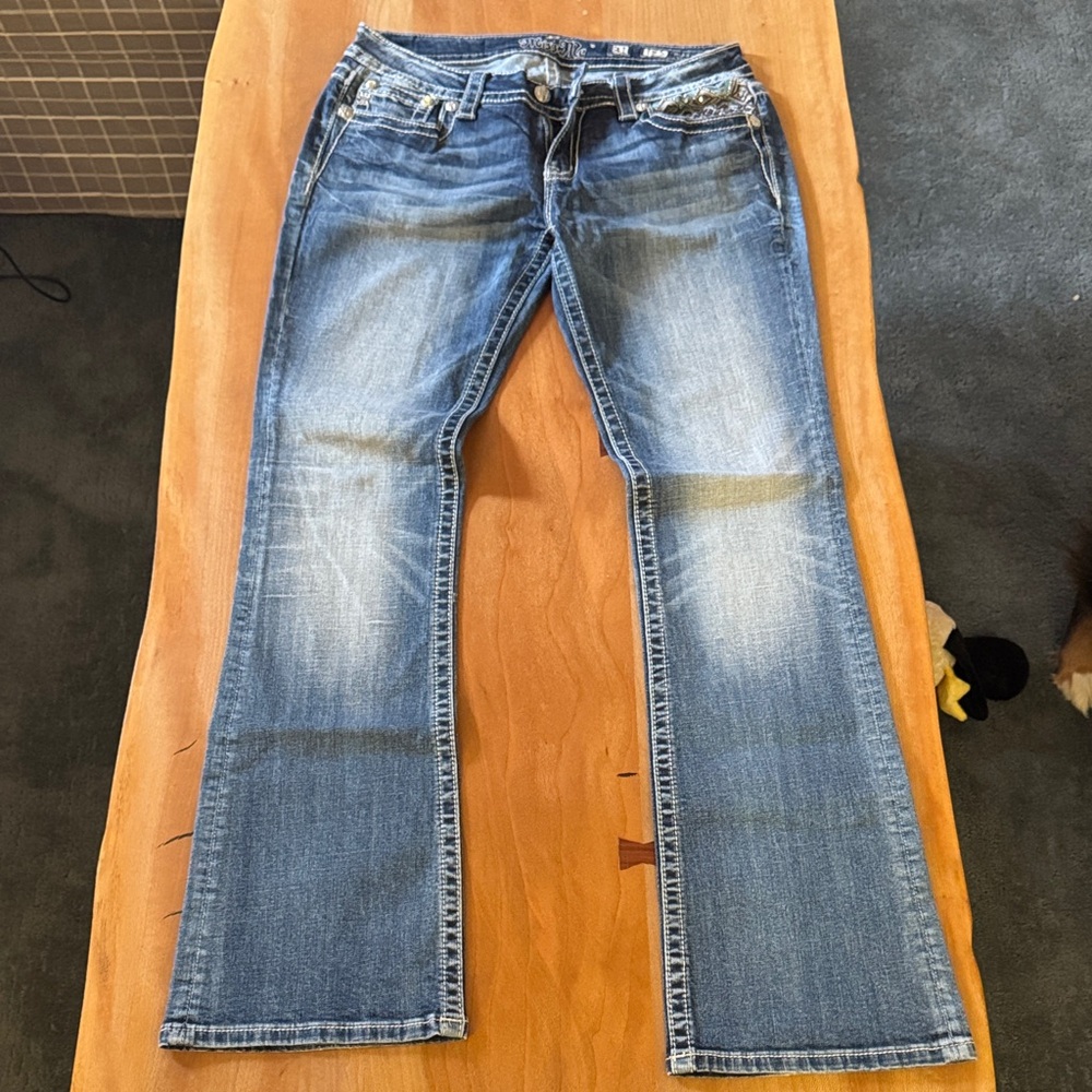 Miss Me Distressed Blue Boot Cut Jeans